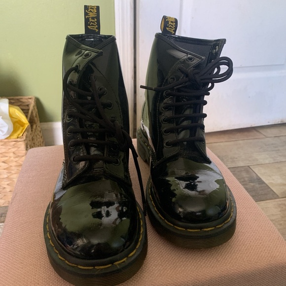 Dr. Martens Shoes - Dr. Martens Shiny Black Lace-Up Boots